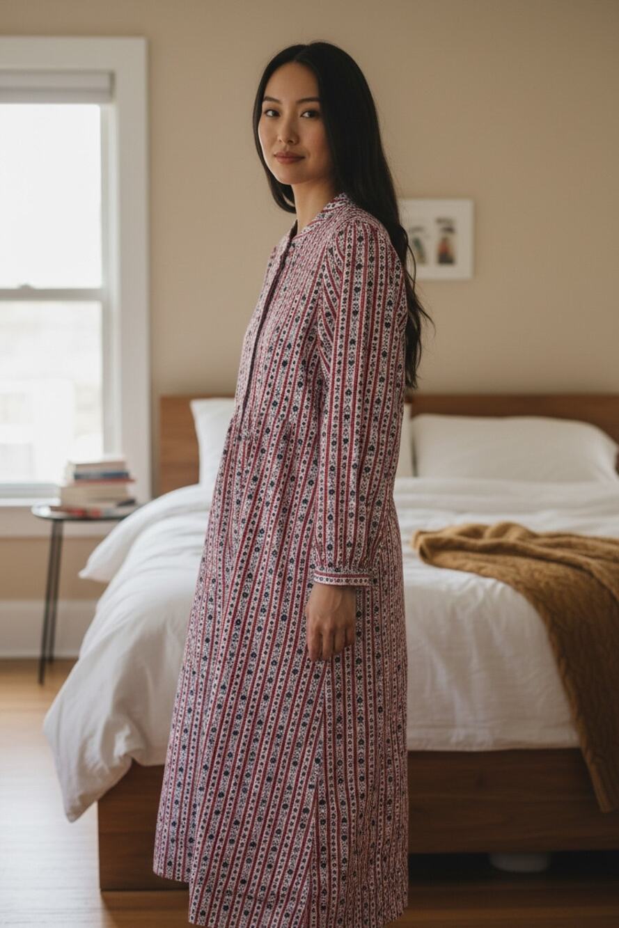 Lanz of Salzburg Classic 50 Tyrolean Brushed Flannel Nightgown S